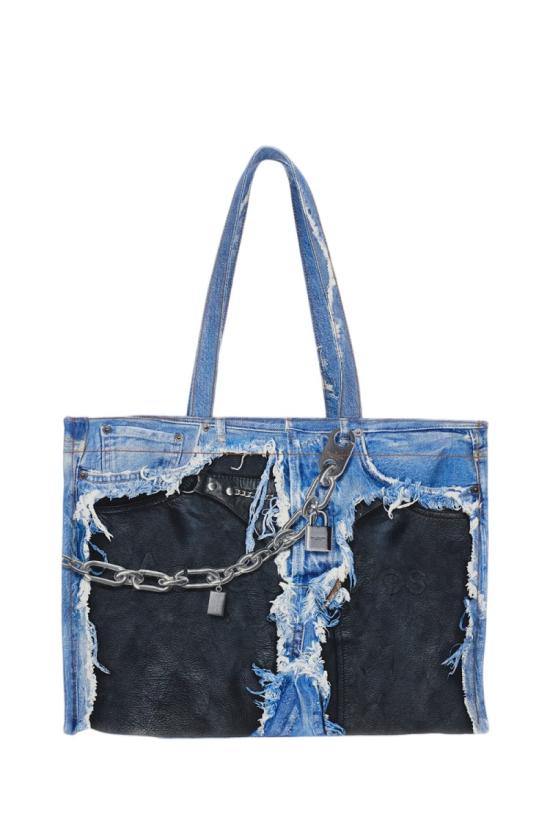 26SS 아크네 스튜디오 데님 프린트 토트 C10270863 Blue - ACNE STUDIOS