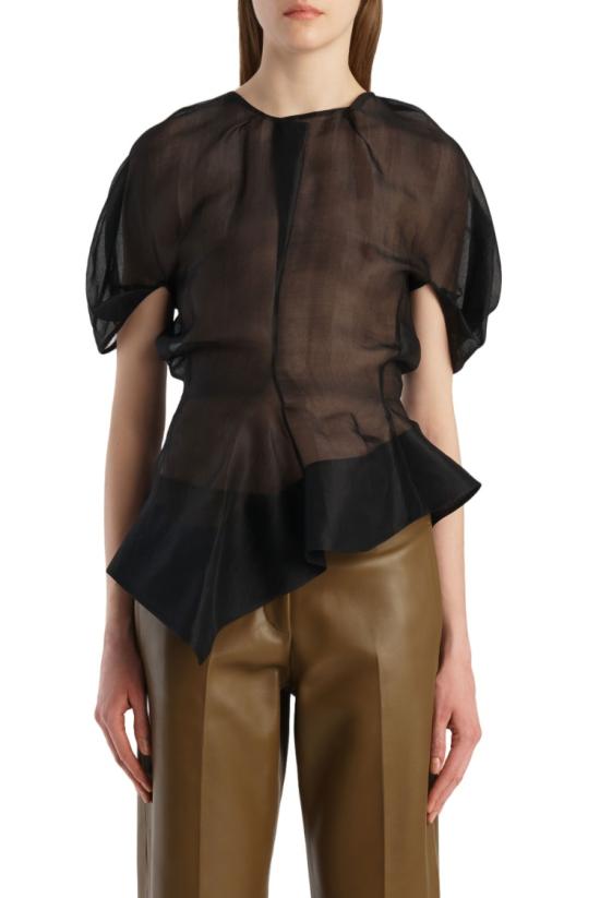 26FW 케이트 루미 실크 오간자 비대칭 탑 루미 실크 오간자 비대칭 탑 24893031200 Black - KHAITE
