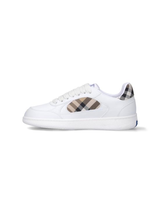 26FW 버버리 레더 체크 테라스 스니커즈 8108649A1464 White - BURBERRY