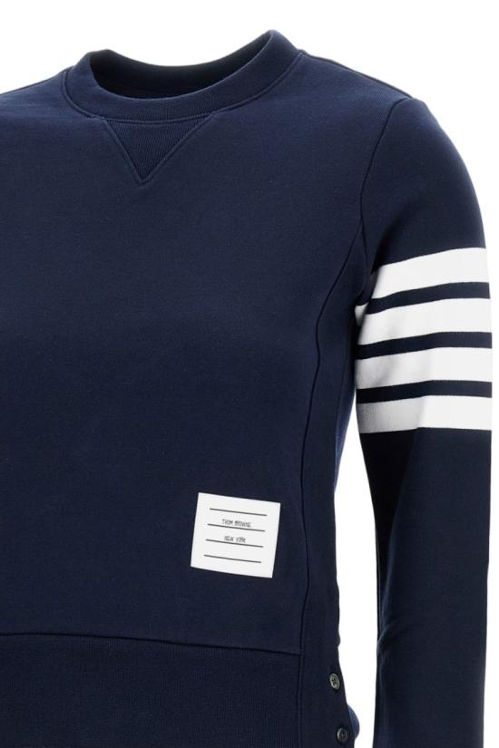  톰브라운 루프백 저지 니트 엔지니어드 4바 스트라이프 크루넥 풀오버 FJT002A00535415 Blue - THOM BROWNE
