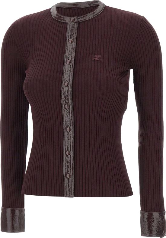 26FW 쿠레쥬 니트웨어 326MGI056FI0001BURGUNDY MAROON