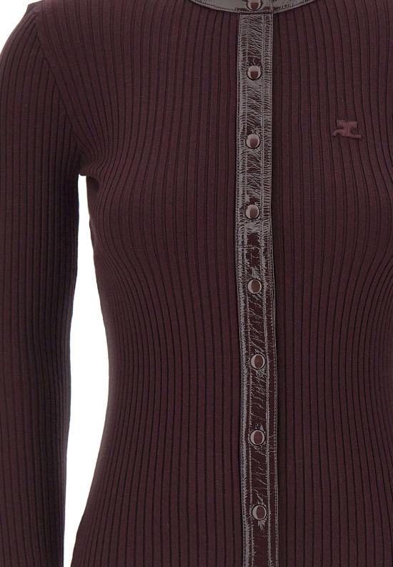 26FW 쿠레쥬 니트웨어 326MGI056FI0001BURGUNDY MAROON - COURREGES