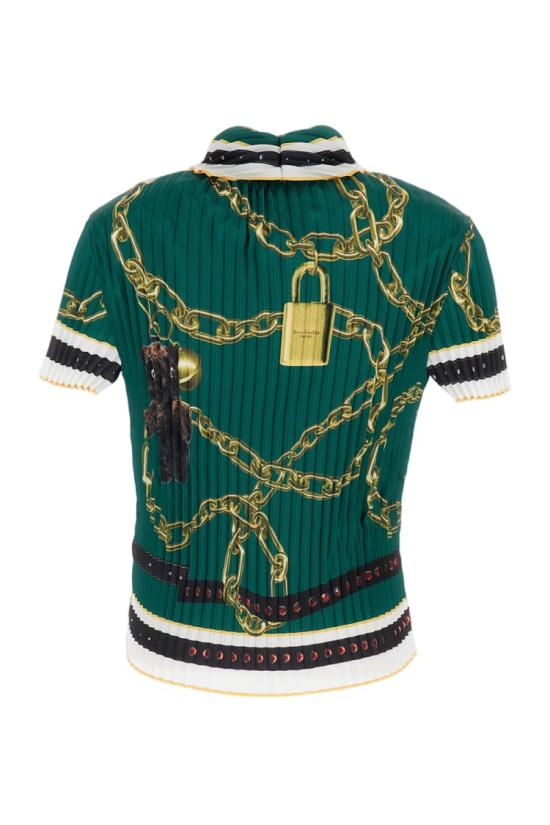 26SS 아크네 스튜디오 플리츠 프린티드 블라우스 AC0786AB8 Green - ACNE STUDIOS
