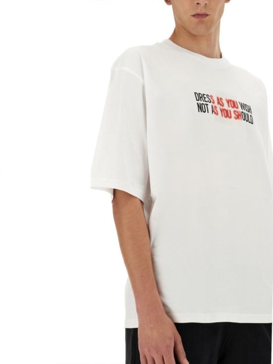  모스키노 반팔 티셔츠 07047041 1001 White - MOSCHINO