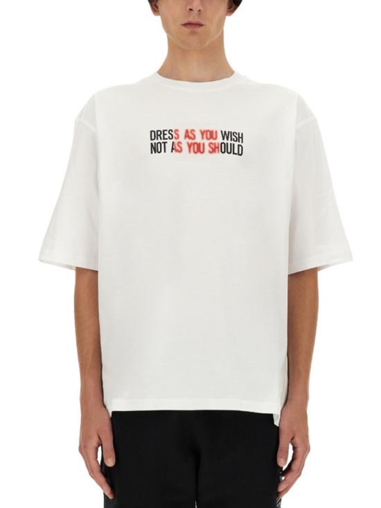  모스키노 반팔 티셔츠 07047041 1001 White - MOSCHINO