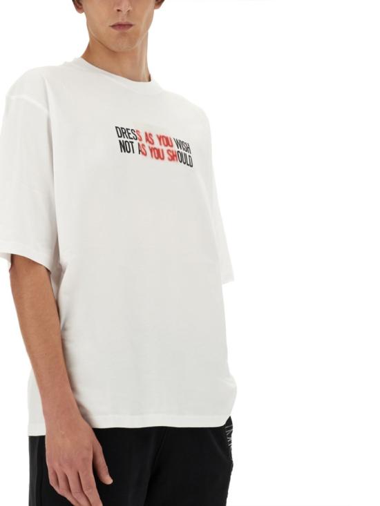  모스키노 반팔 티셔츠 07047041 1001 White - MOSCHINO