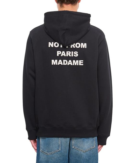  드롤드무슈 후드 티셔츠 PERMHO162CO127BL Black - DROLE DE MONSIEUR