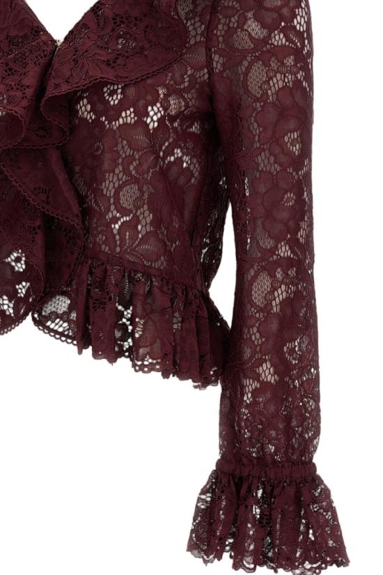 26FW 셀프 포트레이트 블라우스 PF26102TBUBURGUNDY Burgundy - SELF PORTRAIT