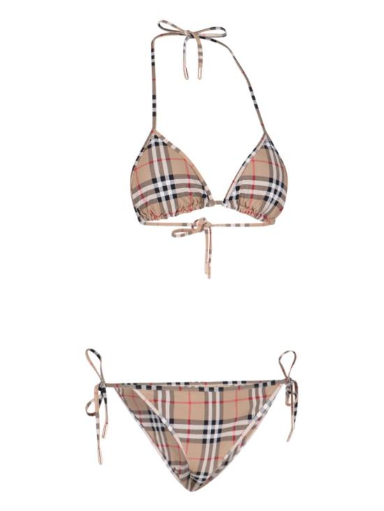 26FW 버버리 빈티지 체크 스트레치 나일론 트라이앵클 비키니 8009008A5145 Neutrals - BURBERRY