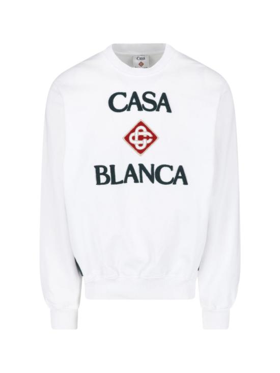 26FW 카사블랑카 니트웨어 M PF26 JTP 293 03CASABLANCA STACKED LOGO White