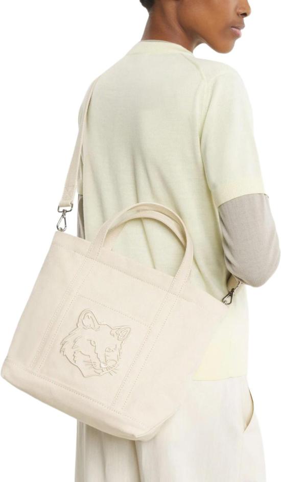 26SS 메종키츠네 폭스 헤드 스몰 토트백 LW05103WW01070432 BEIGE - MAISON KITSUNE