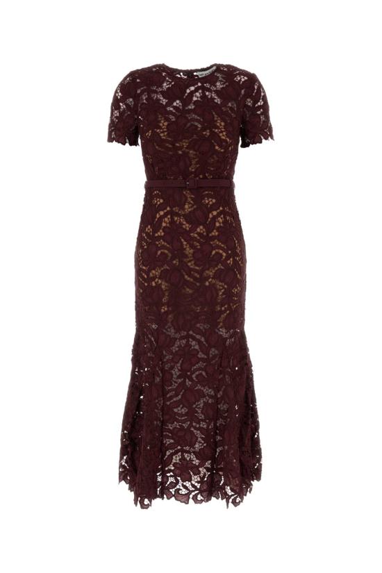26FW 셀프 포트레이트 원피스 PF26107MBU BURGUNDY