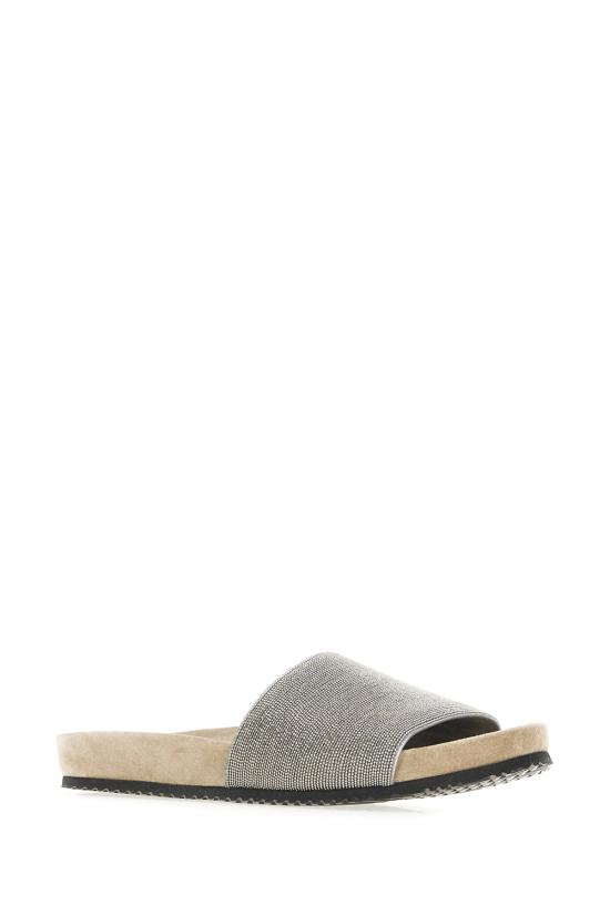 26SS 브루넬로 쿠치넬리 뮬/슬리퍼 MZMIG1390 C6351 LITIO ARGENTO RUTENIO - BRUNELLO CUCINELLI