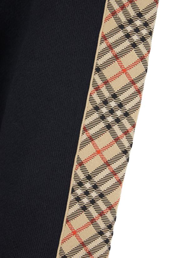 26SS 버버리 체크 트리밍 코튼 지퍼 후디 8118990 A1222 NAVY - BURBERRY