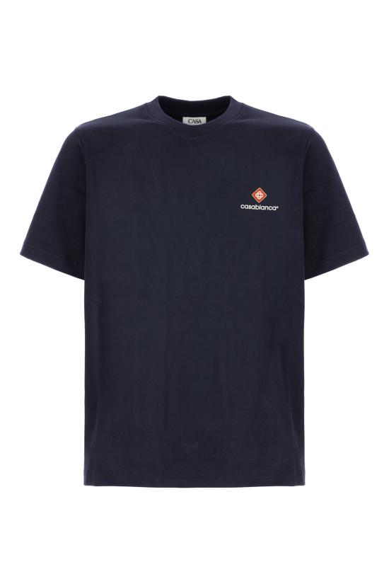26FW 카사블랑카 반팔 티셔츠 MPF26JTS078 01 NAVY JERSEY