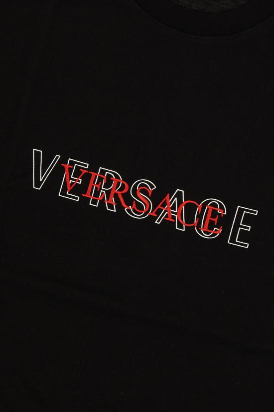 26FW 베르사체 반팔 티셔츠 10259461A18391 1B000 BLACK LIPSTICK RED - VERSACE