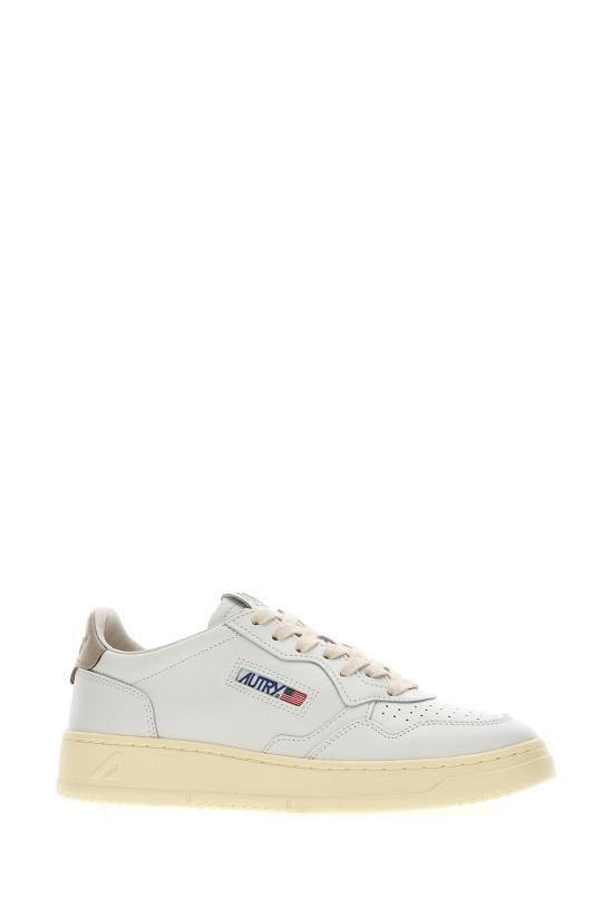 26FW 오트리 메달리스트 로우 레더 스니커즈 AULWLL27 WHTFEATHER WHITE FEATHER GRAY - AUTRY