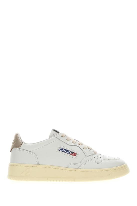 26FW 오트리 메달리스트 로우 레더 스니커즈 AULWLL27 WHTFEATHER WHITE FEATHER GRAY