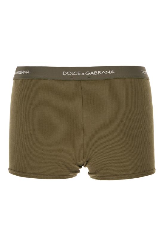26SS 돌체앤가바나 로고 리브드 코튼 레귤러핏 복서 브리프 M4C13JONN96 V4026 Verde militare - DOLCE & GABBANA