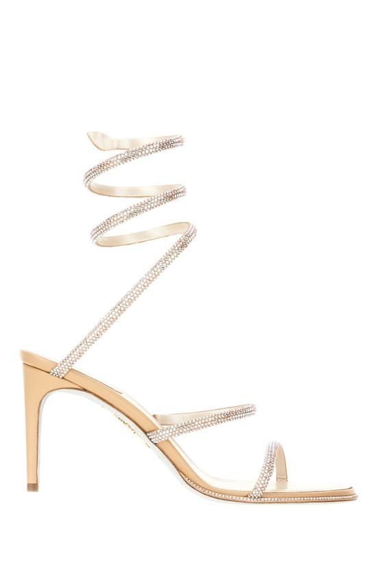 26FW 르네 카오빌라 샌들 C12538080 RN01V195 BEIGE SATIN LAMB TOPAZ AB STRASS