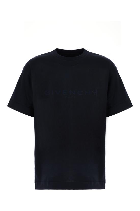 26SS 지방시 지방시 파리 자카드 반팔 티셔츠 BM71NK3YSF 499 DARK NAVY