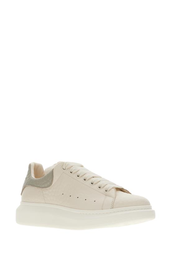 26FW 알렉산더 맥퀸 오버사이즈 레더 스니커즈 807881WHAEG 9012 OFF WHITE SILVER GREY - ALEXANDER MCQUEEN