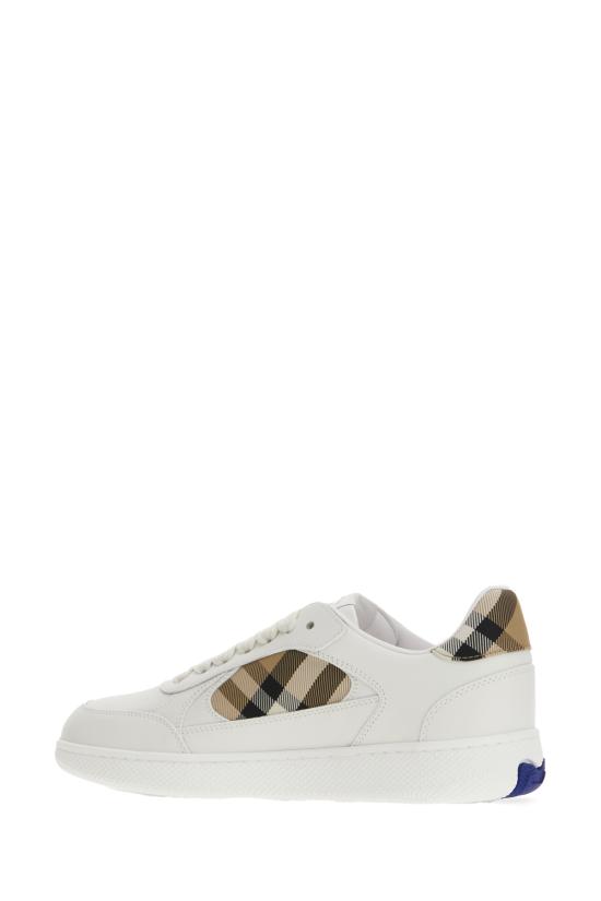 26FW 버버리 레더 체크 테라스 스니커즈 8108654 A1464 WHITE SAND IP CHK - BURBERRY