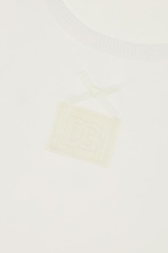 26SS 돌체앤가바나 DG 자수 & 라인스톤 립 탱크탑 F8V40ZGDDCP W0800 BIANCO OTTICO - DOLCE & GABBANA