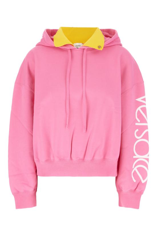 26FW 베르사체 후드 티셔츠 10259991A18715 2PA50 FUXIA YELLOW