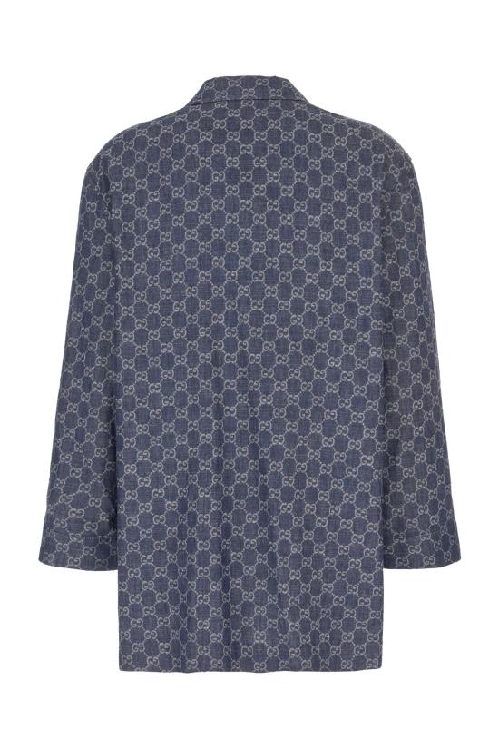 26FW 구찌 GG 코튼 데님 자카드 재킷 875438XDDG3 4011 Blu - GUCCI