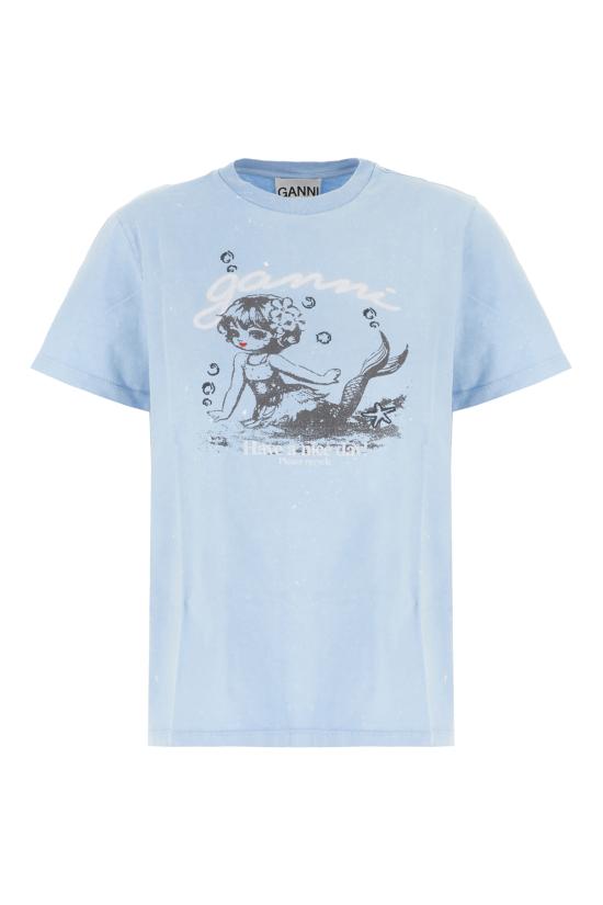 26FW 가니 반팔 티셔츠 A105023811039 326 SOFT CHAMBRAY