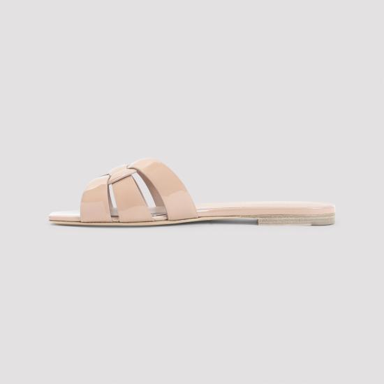 26FW 생로랑 페이턴트 레더 트리뷰트 플랫 샌들 571952 AAAOW 9935 NUDE - SAINT LAURENT