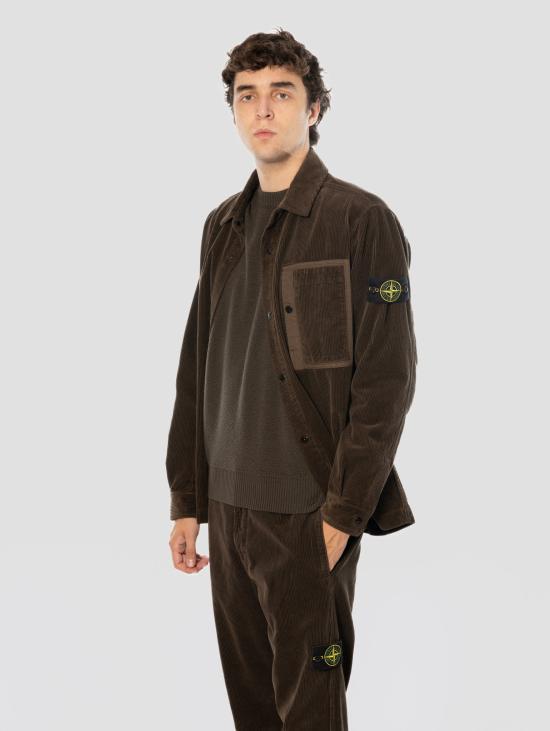 26FW 스톤 아일랜드 자켓 Velluto a Coste Organico Carbone 오버셔츠 - STONE ISLAND
