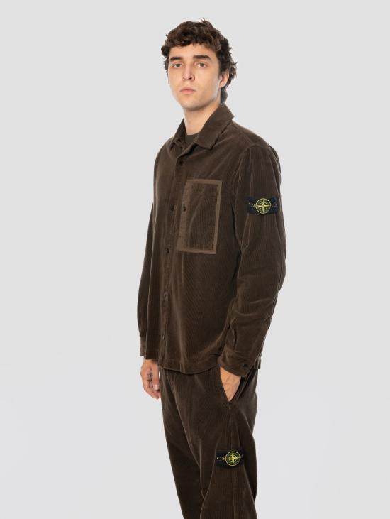 26FW 스톤 아일랜드 자켓 Velluto a Coste Organico Carbone 오버셔츠 - STONE ISLAND