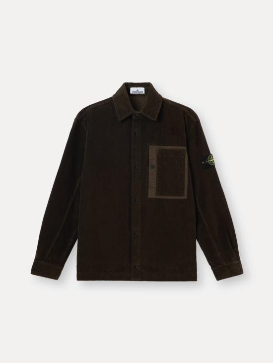 26FW 스톤 아일랜드 자켓 Velluto a Coste Organico Carbone 오버셔츠 - STONE ISLAND