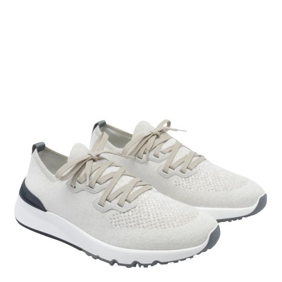 26FW 브루넬로 쿠치넬리 시네 니트 러너 MZUKISO250 CW751 White - BRUNELLO CUCINELLI