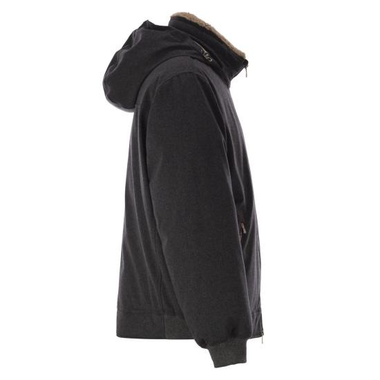 26FW 브루넬로 쿠치넬리 본디드 울 플란넬 탈부착 후드 다운 자켓 MM4701606 ANTHRACITE - BRUNELLO CUCINELLI