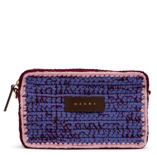 26FW 마르니 클러치/파우치 SBMP0276U1 P9281ZP268 RUBY WINE PEACHSKIN DAYBREAK