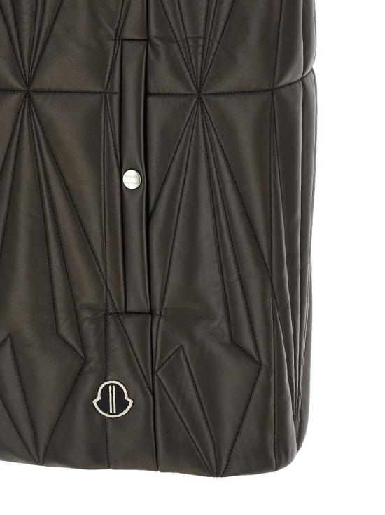  릭 오웬스 가죽 자켓 X 몽클레르 지오카모 플라이트 가죽 베스트 브라운 - RICK OWENS