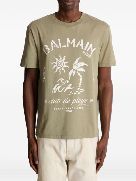 26SS 발망 반팔 티셔츠 GH0EG000GF58 UJA Green - BALMAIN