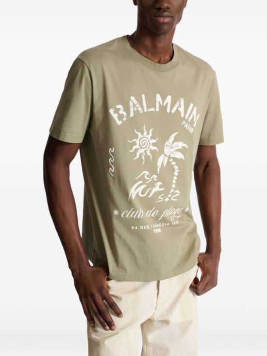 26SS 발망 반팔 티셔츠 GH0EG000GF58 UJA Green - BALMAIN