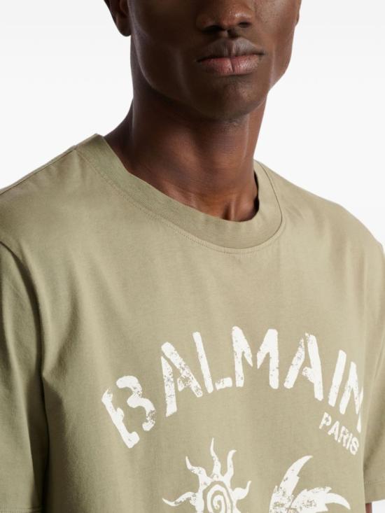 26SS 발망 반팔 티셔츠 GH0EG000GF58 UJA Green - BALMAIN