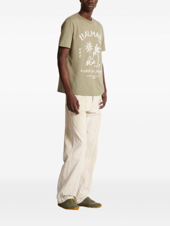 26SS 발망 반팔 티셔츠 GH0EG000GF58 UJA Green - BALMAIN