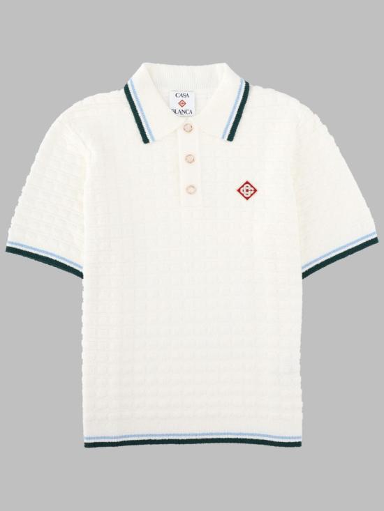 26FW 카사블랑카 폴로 티셔츠 M PF26 KW 999 01WHITE