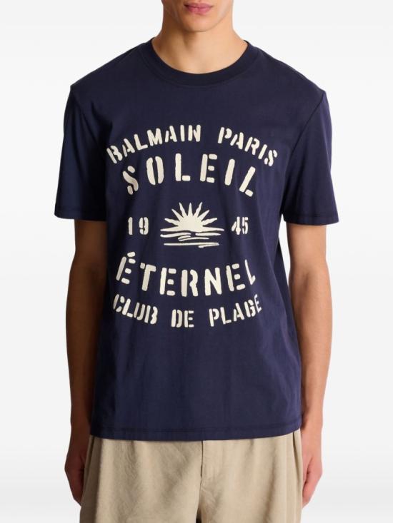 26SS 발망 반팔 티셔츠 GH0EG000GF57 SFQ Blue - BALMAIN