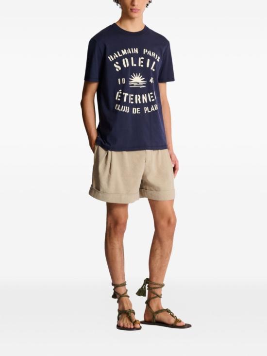 26SS 발망 반팔 티셔츠 GH0EG000GF57 SFQ Blue - BALMAIN