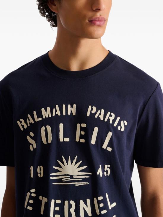 26SS 발망 반팔 티셔츠 GH0EG000GF57 SFQ Blue - BALMAIN