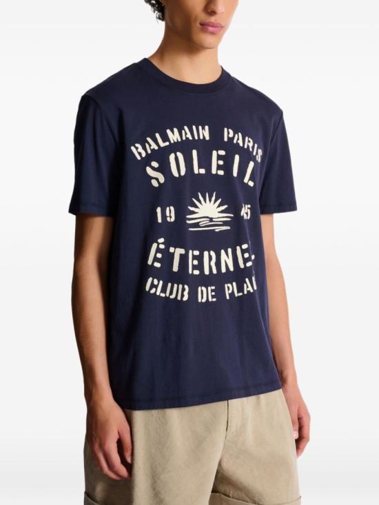 26SS 발망 반팔 티셔츠 GH0EG000GF57 SFQ Blue - BALMAIN