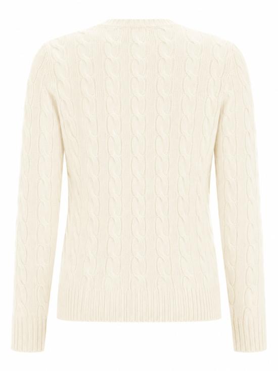 26FW 폴로 랄프로렌 폴로 자수 케이블 니트 스웨터 211971865 001AUTHENTICCREAM IVORY - POLO RALPH LAUREN