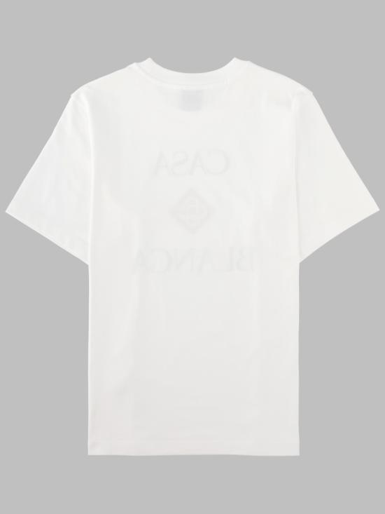 26FW 카사블랑카 반팔 티셔츠 M PF26 JTS 001 20CASABLANCASTACKEDLOGO WHITE - CASABLANCA